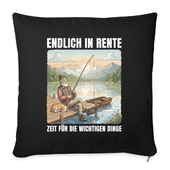 Retirement Time for Fishing - Retirement Gift - Sofa pillowcase 17,3'' x 17,3'' (45 x 45 cm) - black - Front