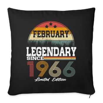 Legends est né en février 1966 - Housse de coussin décorative 45 x 45 cm - noir - Devant
