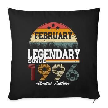 Legends est né en février 1996 - Housse de coussin décorative 45 x 45 cm - noir - Devant