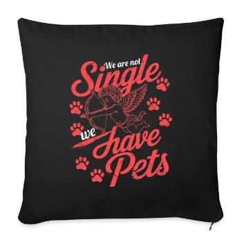 La Saint-Valentin avec des animaux de compagnie - Housse de coussin décorative 45 x 45 cm - noir - Devant