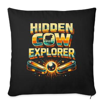 Pinball Pinball Player Hidden Cow Explorer - Sofa pillowcase 17,3'' x 17,3'' (45 x 45 cm) - black - Front