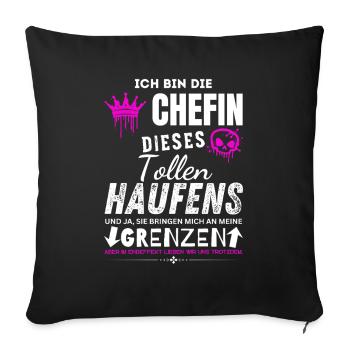Chefin dieses tollen Haufens Chefin Geschenke - Housse de coussin décorative 45 x 45 cm - noir - Devant
