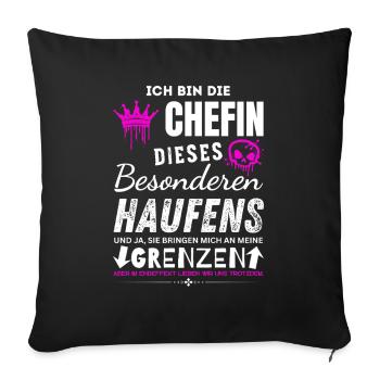 Chefin dieses besonderen Haufens Chefin Geschenke - Sofa pillowcase 17,3'' x 17,3'' (45 x 45 cm) - black - Front