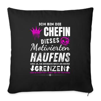 Patron de cette bande motivée Cadeaux de patron - Housse de coussin décorative 45 x 45 cm - noir - Devant