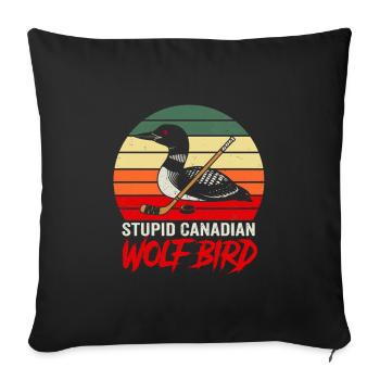 Retro Sunset Loon Hockey Bird Design - Sofa pillowcase 17,3'' x 17,3'' (45 x 45 cm) - black - Front