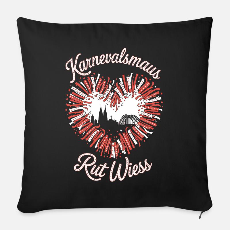 Karnevalsmaus Rut Wiess Köln Kölner Karneval Maus - Sofakissenbezug 45 x 45 cm - Schwarz