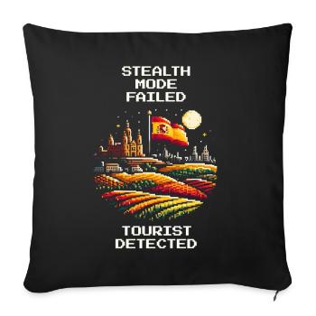 Stealth Failed | Tourist Spain Travel - Sofa pillowcase 17,3'' x 17,3'' (45 x 45 cm) - black - Front