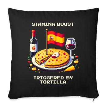 Endurance Boost | Tortilla Spain Foodie - Sofa pillowcase 17,3'' x 17,3'' (45 x 45 cm) - black - Front