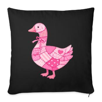 Patchwork Duck Pink - Sofa pillowcase 17,3'' x 17,3'' (45 x 45 cm) - black - Front