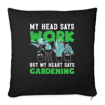 Cœur de plantes amateurs de plantes Plantes Fleurs - Housse de coussin décorative 45 x 45 cm - noir - Devant