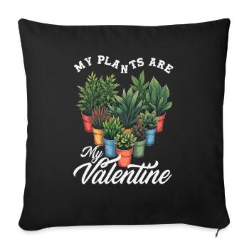 Plant Lover Plants Valentine Succulent - Sofa pillowcase 17,3'' x 17,3'' (45 x 45 cm) - black - Front