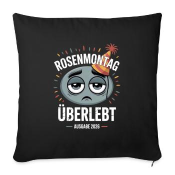 Le Lundi Grassolé survit à l’édition 2026 du Carnaval - Housse de coussin décorative 45 x 45 cm - noir - Devant