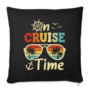 Cruise Ship Summer Vacation Trip Beach Island - Sofa pillowcase 17,3'' x 17,3'' (45 x 45 cm) - black - Front