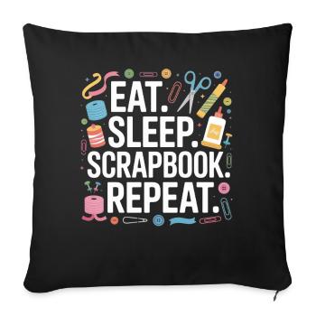 Food Sleep Scrapbook Review - Sofa pillowcase 17,3'' x 17,3'' (45 x 45 cm) - black - Front