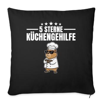 5 Star Kitchen Assistant Marmot Chef - Sofa pillowcase 17,3'' x 17,3'' (45 x 45 cm) - black - Front