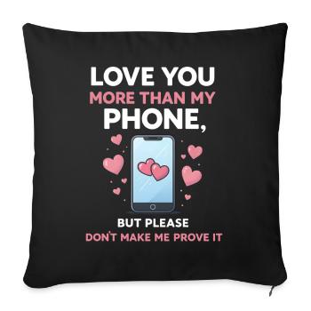 Smartphone drôle Téléphone portable Réseaux sociaux - Housse de coussin décorative 45 x 45 cm - noir - Devant