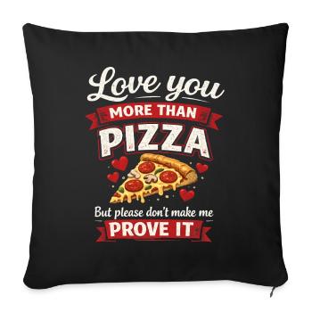  Funny Pizza Italian Food Slice Cheese Pepperoni - Sofa pillowcase 17,3'' x 17,3'' (45 x 45 cm) - black - Front
