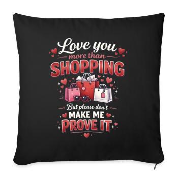 Folie de shopping drôle Thérapie du shopping Humour acheteur - Housse de coussin décorative 45 x 45 cm - noir - Devant