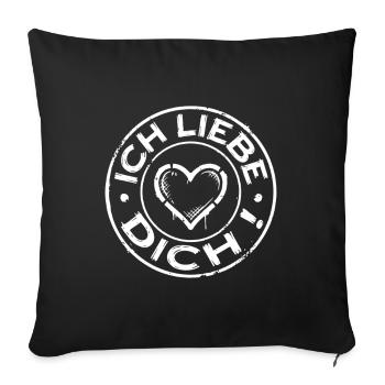 I love you heart - Sofa pillowcase 17,3'' x 17,3'' (45 x 45 cm) - black - Front
