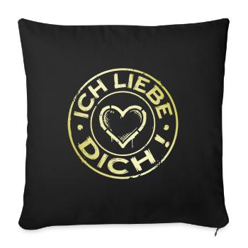 I love you heart - Sofa pillowcase 17,3'' x 17,3'' (45 x 45 cm) - black - Front