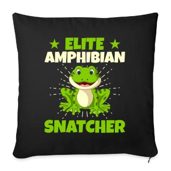 Frog Catcher Elite Amphibian Snatcher Frog - Sofakissenbezug 45 x 45 cm - Schwarz - Vorne