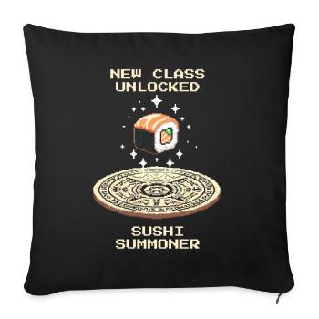 New Class: Sushi Summoner | Japanese food - Sofa pillowcase 17,3'' x 17,3'' (45 x 45 cm) - black - Front