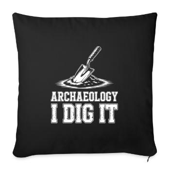 Archéologie Je creuse - Housse de coussin décorative 45 x 45 cm - noir - Devant