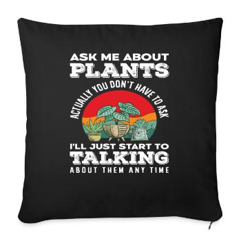 Les amateurs de plantes me posent des questions plus drôles sur les plantes - Housse de coussin décorative 45 x 45 cm - noir - Devant