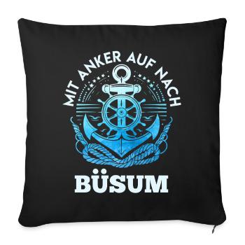 MER DU NORD AVEC ANCRE VERS BÜSUM Fun - Housse de coussin décorative 45 x 45 cm - noir - Devant