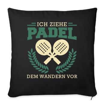 Jeu de padel JE PRÉFÈRE LE PADEL À LA RANDONNÉE - Housse de coussin décorative 45 x 45 cm - noir - Devant