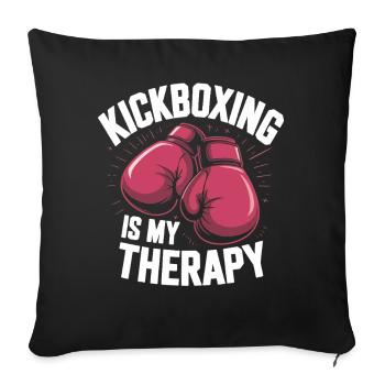 Gants de boxe pour le motif de thérapie du kickboxing - Housse de coussin décorative 45 x 45 cm - noir - Devant