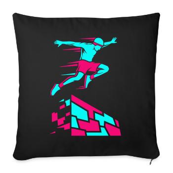 Parkour Freerunning - Sofa pillowcase 17,3'' x 17,3'' (45 x 45 cm) - black - Front