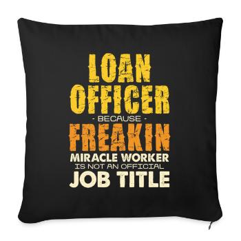Conseiller en crédit qui dit faire des miracles - Housse de coussin décorative 45 x 45 cm - noir - Devant