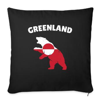 Ours arctique du Groenland - Housse de coussin décorative 45 x 45 cm - noir - Devant