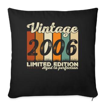 2006 Vintage Rétro Cadeau d’anniversaire - Housse de coussin décorative 45 x 45 cm - noir - Devant