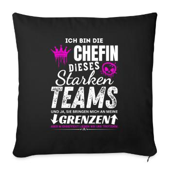 Chefin dieses Starken Teams Chefin Geschenke - Housse de coussin décorative 45 x 45 cm - noir - Devant