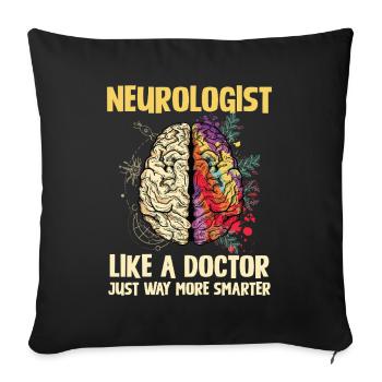 Neurologue Génie – Beaucoup plus intelligent - Housse de coussin décorative 45 x 45 cm - noir - Devant