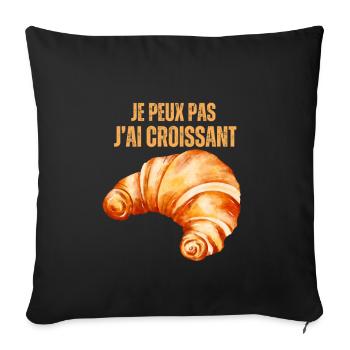 I can't I have Croissant - Sofa pillowcase 17,3'' x 17,3'' (45 x 45 cm) - black - Front
