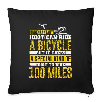 Vélo de route Cyclisme Vélo Cyclisme - Housse de coussin décorative 45 x 45 cm - noir - Devant
