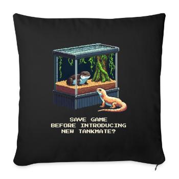 Save Before New Entry | Terrarium Vergesellung - Sofa pillowcase 17,3'' x 17,3'' (45 x 45 cm) - black - Front