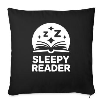 Sleepy Reader Lesen - Sofakissenbezug 45 x 45 cm - Schwarz - Vorne