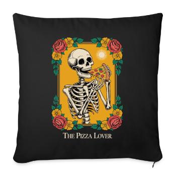 The Pizza Lover Tarot Card - Sofa pillowcase 17,3'' x 17,3'' (45 x 45 cm) - black - Front
