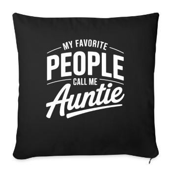 Personnes préférées : Dit de tante - Housse de coussin décorative 45 x 45 cm - noir - Devant
