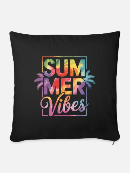Sommerliche Vibes - Sofakissenbezug 45 x 45 cm - Schwarz