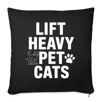 Soulever des chats lourds – Motif puissant du chat - Housse de coussin décorative 45 x 45 cm - noir - Devant