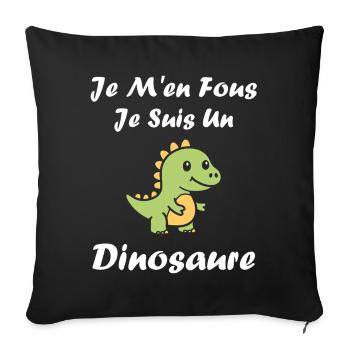 Dino Tendre: Je suis un Dinosaure - Housse de coussin décorative 45 x 45 cm - noir - Devant