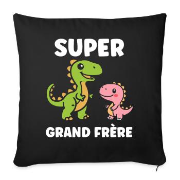 Super Grand Frère Dinosaure - Housse de coussin décorative 45 x 45 cm - noir - Devant