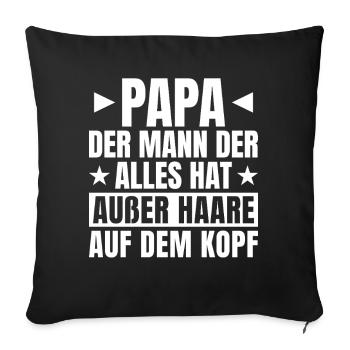 Papa chauve qui dit la fête des pères - Housse de coussin décorative 45 x 45 cm - noir - Devant
