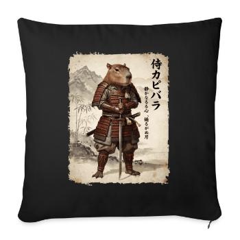 Samurai, Capybara, Japanese Art, Anime - Sofa pillowcase 17,3'' x 17,3'' (45 x 45 cm) - black - Front