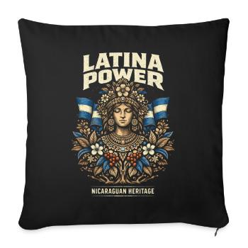 Pouvoir latina du Nicaragua Héritage nicaraguayen - Housse de coussin décorative 45 x 45 cm - noir - Devant